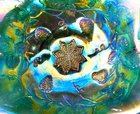 Fabulous Millersburg Carnival Glass Radium Grape Wreath Bowl In Green