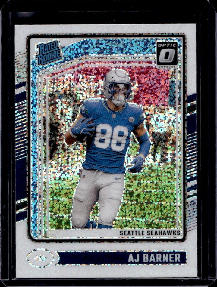 2024 Donruss Optic AJ Barner White Sparkle Prizm SP Rated Rookie #204 Seahawks