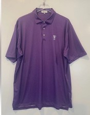 Peter Millar Summer Comfort Golf Polo Shirt Purple Geometric Dot Men's XL