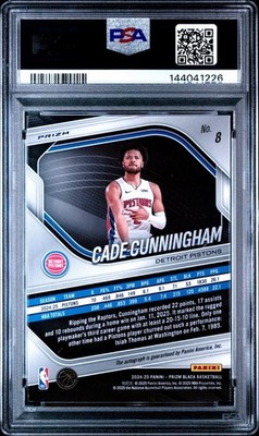 2024 Prizm Black Cade Cunningham Auto PSA 9 Detroit Pistons #8 | eBay