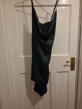 Ladies Boohoo Size 12 Bottle Green Sleeveless Dress