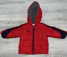Oshkosh B'Gosh Puffer Jacket 2T Toddler Red Blue Fleece Lined Jacket