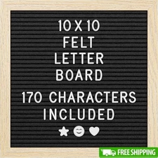 Felt Letter Board 10x10 Inch Customizable Message Wall Art 170 Characters New