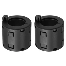 2 Pcs Ferrite Filter Ring Core Cable Clip ID 24mm with Ears, Black
