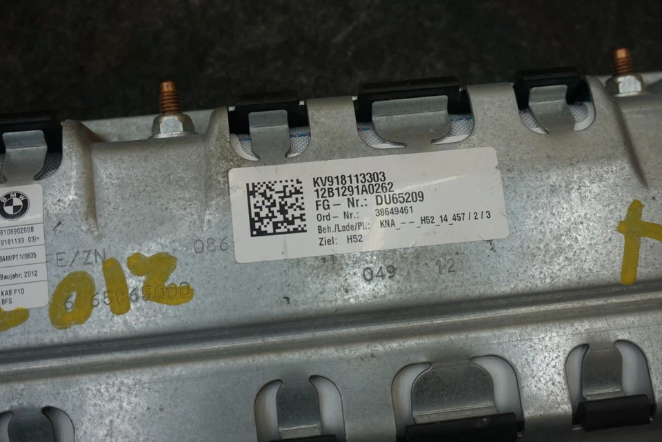 Airbag delantero derecho pasajero rodilla negro OEM 72129181133 BMW 528 535 550 2011-16 Foto 4 de 4