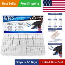 460PCS Non Insulated Butt Connectors Kit, Butt Splice Connectors, 24-8 Gauge ...