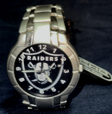 NFL RAIDERS MEN'S ECHO WATCH JAPAN MOVEMENT STAINLESS STEEL WATER RESISTANT
