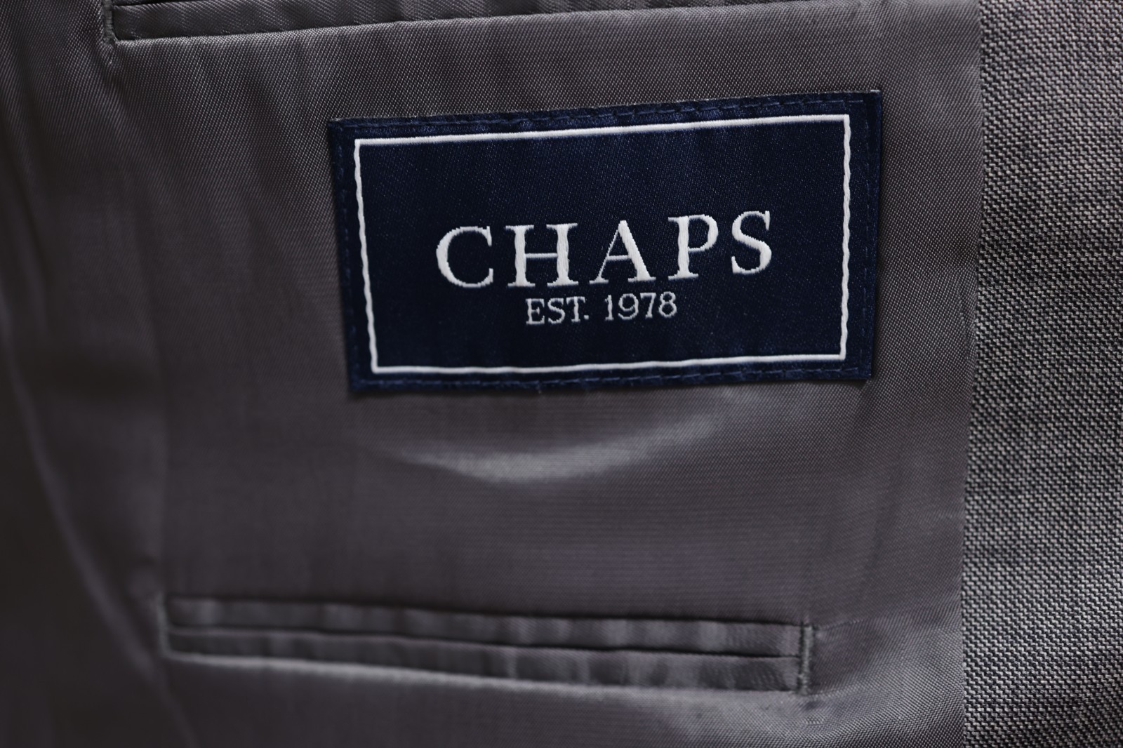 CHAPS mens solid gray 100% WOOL two button sport … - image 12