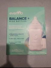 Evenflo Balance Wide Baby Bottles, Platinum White Color 9oz 2 Count