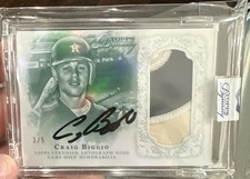 2015 Topps Dynasty Craig Biggio Houston Astros 3-Color Patch ON CARD AUTO /5