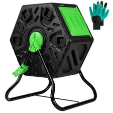 VIVOSUN Tumbling Composter, 18.5 Gallon Compost Bin, Heavy-Duty Compost Tumbl...
