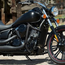For Kawasaki 06-25 VN900B/C/D/E/F Black Front Engine Highway Guard Crash Bar