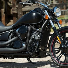 For 06-24 Kawasaki VN900B/C/D/E/F Black Front Engine Highway Guard Crash Bar