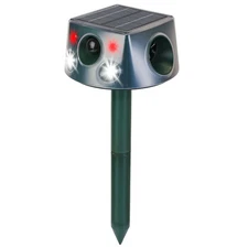 Ultrasonic Solar Animal Repeller Outdoor Mole Squirrel Snake Repellent Bird Deer