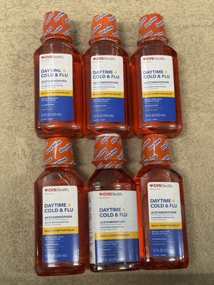 6 Pack CVS Health Daytime Cold & Flu Multi Syptom Relief 12oz Exp 7/26 And 3/27