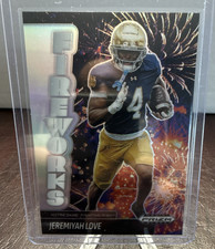 Panini Prizm Black 2025 Jeremiyah Love Fireworks #10 Notre Dame Football