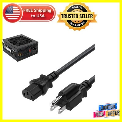 Heavy-Duty 5FT PSU Power Cord for Gaming & Professional Computer Supplies