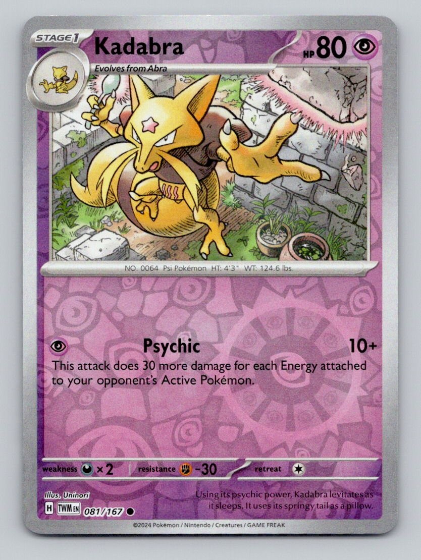 Kadabra 081/167 Common Twilight Masquerade Pokemon Reverse Holo Near Mint
