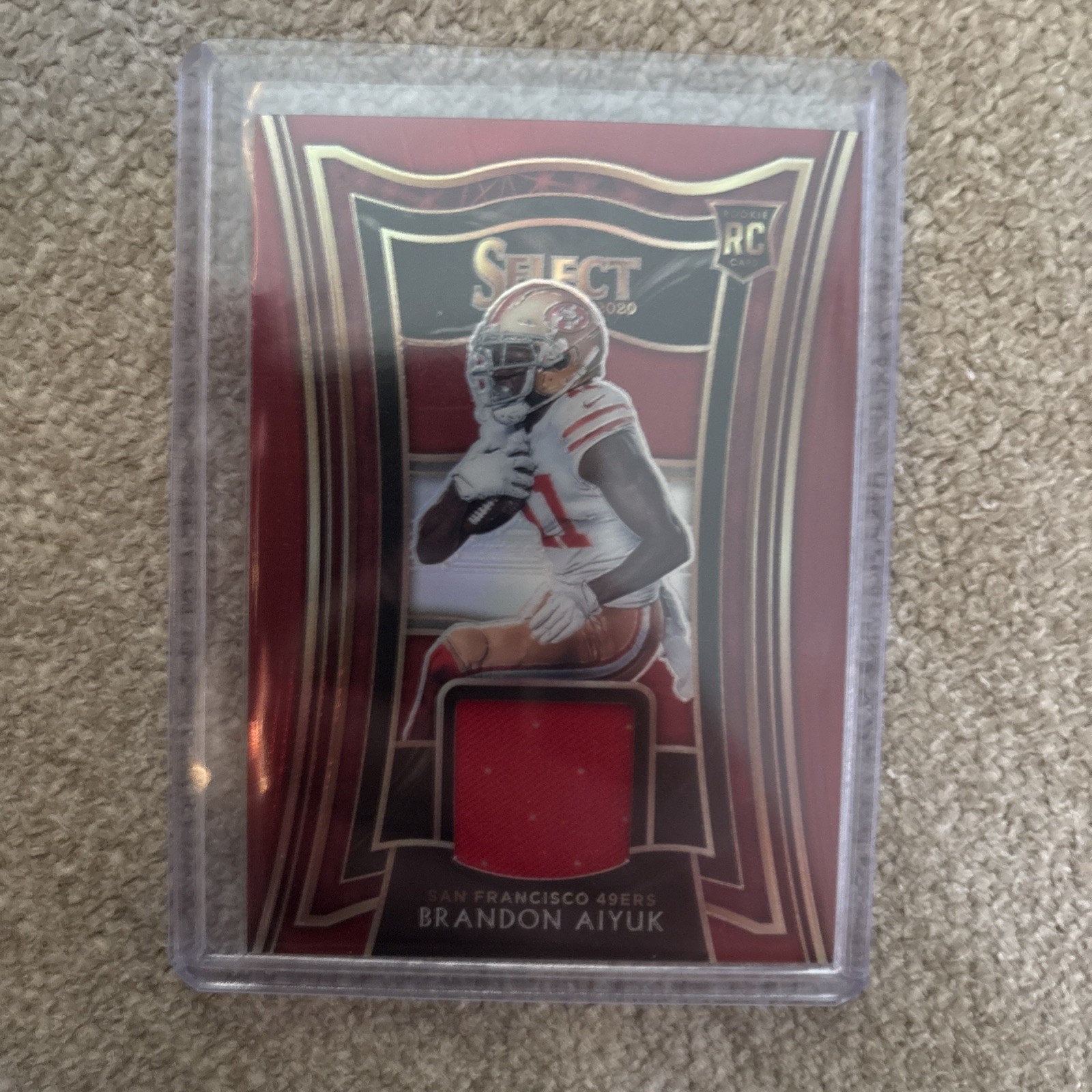 BRANDON AIYUK 2020 Panini Select ROOKIE Red Prizm Relic Card #RS-BAI SF 49ers