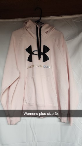 Under Armour Womens Plus SZ 3XL Pink Sweatshirt White Logo
