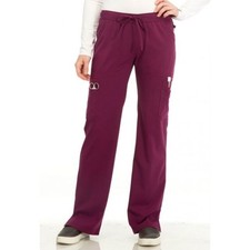 Cherokee Sapphire Women's Scrub Pants Straight Leg Cargo  Wine SA100A
