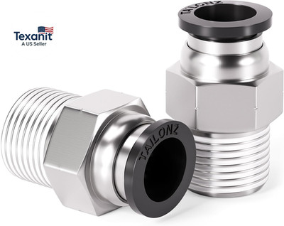 Male Straight 1/4 Inch Tube OD X 1/4 Inch NPT Thread Push to Connect Fitting PC-