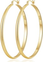 Ohrringe Creolen Silber 925 Hypoallergen 30-60Mm 14K Vergoldet FüR Damen