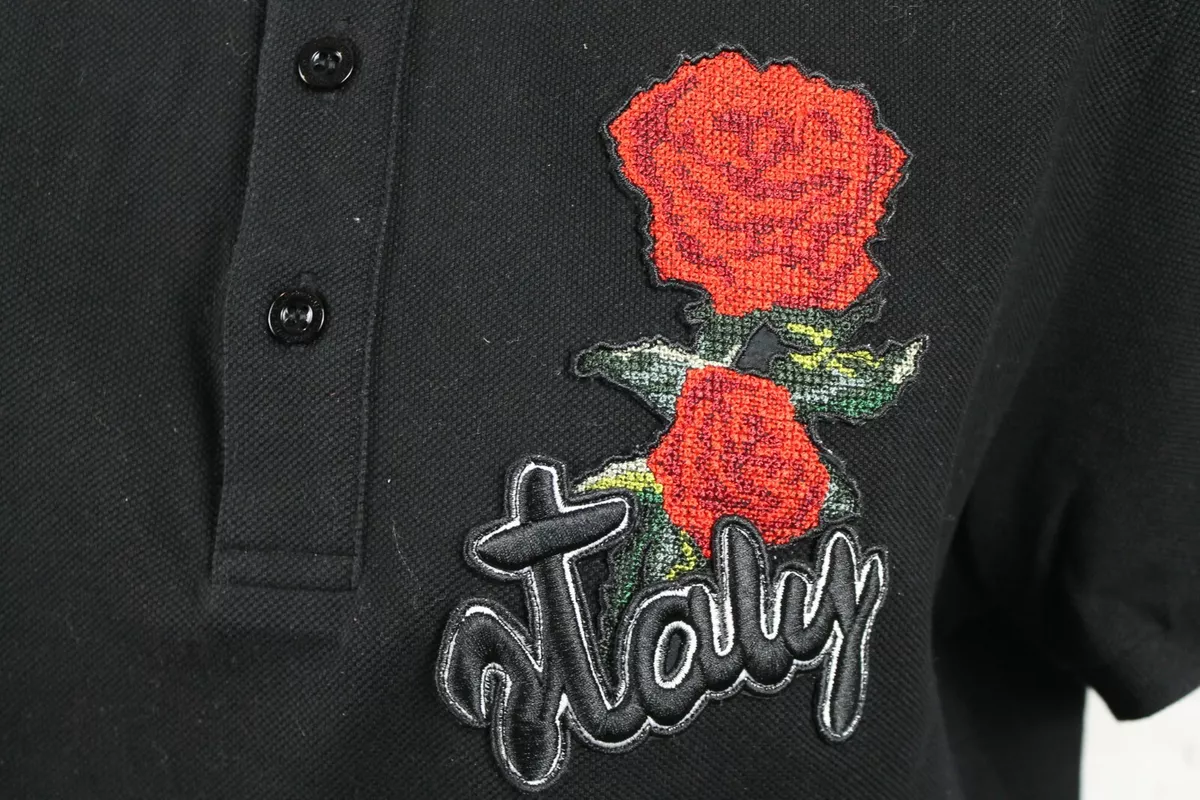 Calagucin Excellent Choice Polo Shirt Embroidered Forever & Roses Back Size  46 | eBay