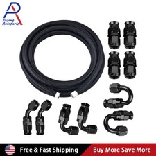 AN6 -6AN AN-6 Fitting Steel Nylon Braided Oil Fuel Line Swivel Hose End 20FT Kit