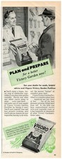 1944 VIGORO Vintage Print Ad WWII Victory Garden Fertilizer Plan Prepare 12 x5