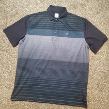 Callaway Men's Opti-Dri Performance Black Short Sleeve Golf Polo Shirt Large