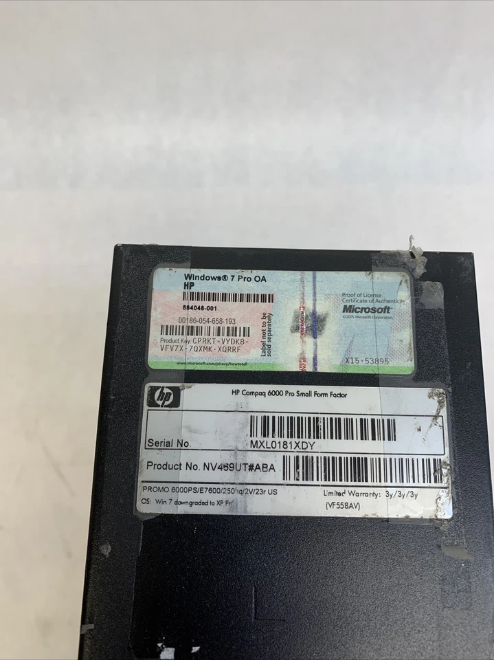 HP Compaq 6000 Pro SFF Intel Core 2 Duo E7600 3.06GHz 4GB RAM No HDD No OS - Image 3 of 4