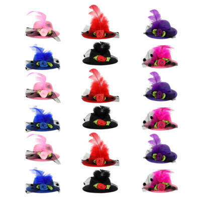 18PCS Mini Hat Hair Clips Cute Hair Clips Little Hair Clip Tiny Hat
