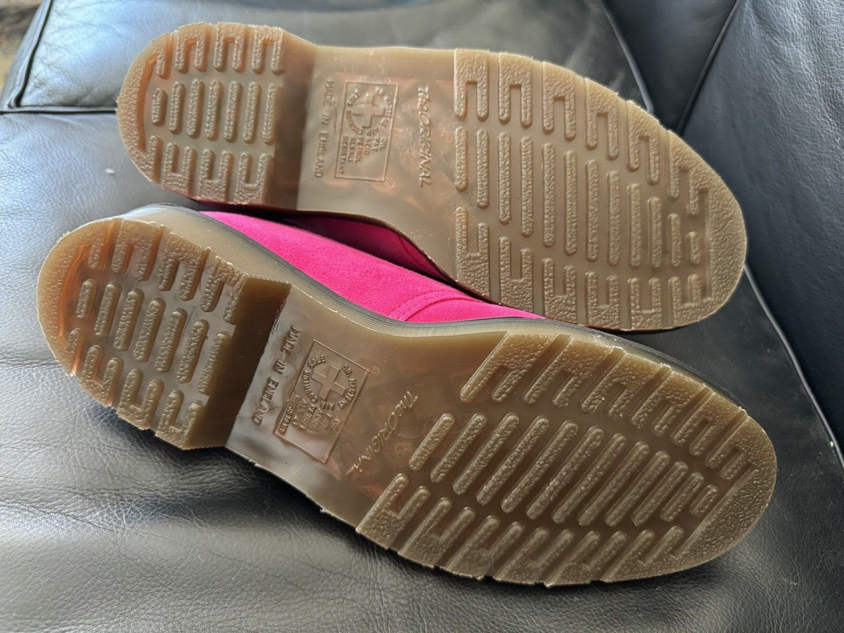 Dr. Martens Made In England Buck Suede Shoes Pink UK Sz 8