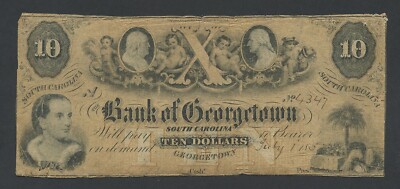 UNITED STATES $10 Schein 1857 Georgetown, South Carolina ms.12 Banknoten