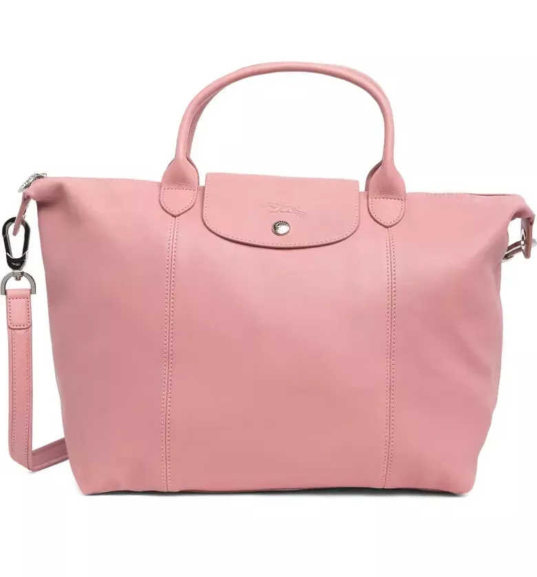 NWT Longchamp Le Pliage Cuir large shoulder bag - Blush / L1515737A80