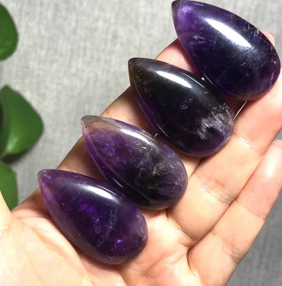 4 piezas 48g 42x23x6mm Amatista Natural Gotas Agua Colgante Piedras Preciosas 02 Foto 3 de 4