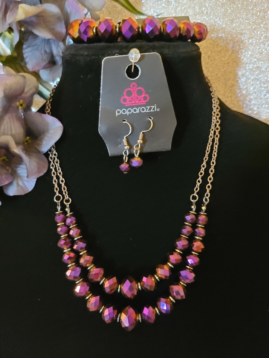 【BLACKPURPLE】25SS★ Sparkle Shield Layering Necklace Sparkle Shield Layering Necklace - blackpurple | 60% - Asian
