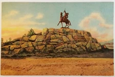 Buffalo Bill Monument Cody Wyoming Unposted Statue Rock Cloud Sky Linen Shoshone