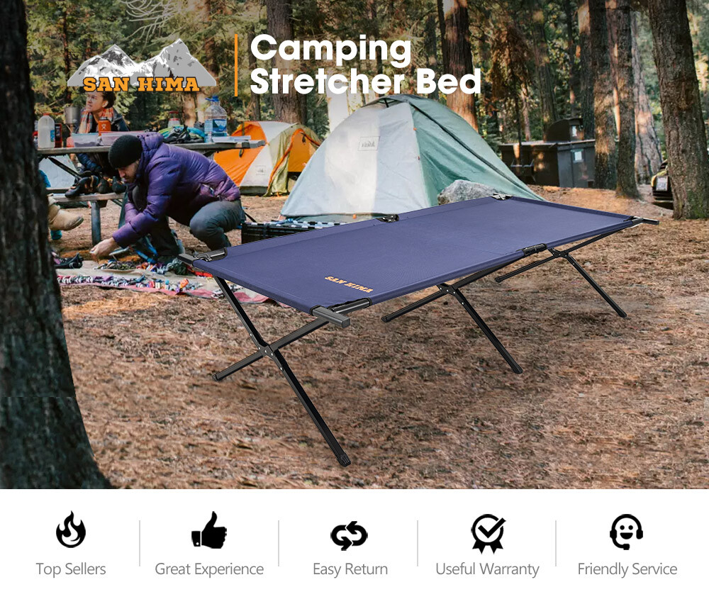San Hima Folding Camping Bed Stretcher Portable Light Weight With