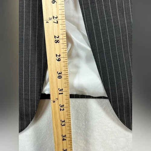 Isaia 46R 36W Super 120’s Black Estate Stripe Lana Wool 2 Vent Surgeon Cuff Suit - Bild 8 von 14