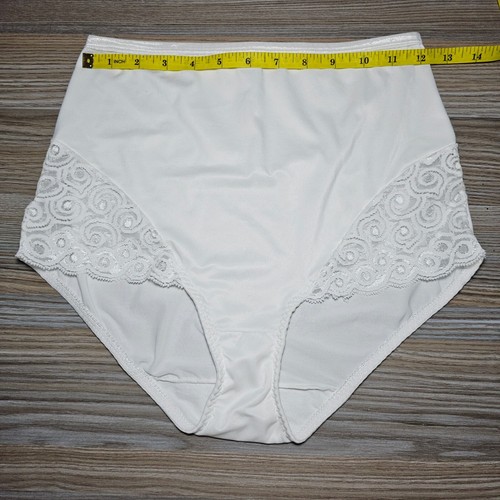 VTG Granny Lace Panty Sissy White Nylon Spandex Brief BALI Size XL/8 Hip 42-45" - Picture 19 of 21