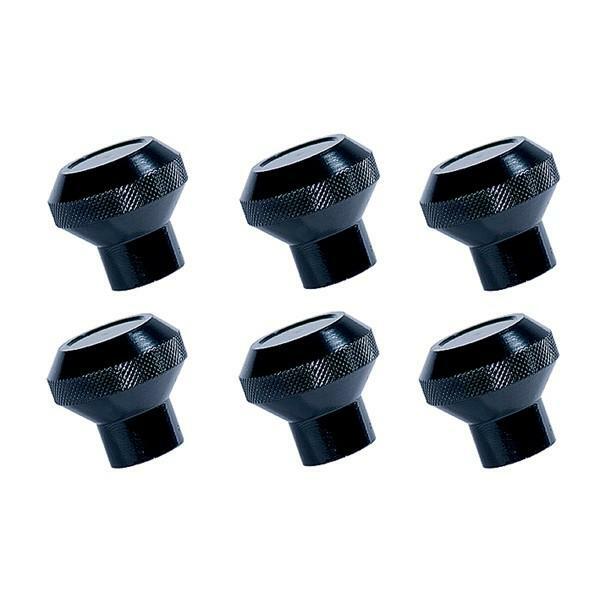 Kit boutons de tableau de bord en inox billette noir pour Jeep CJ 1976-1986