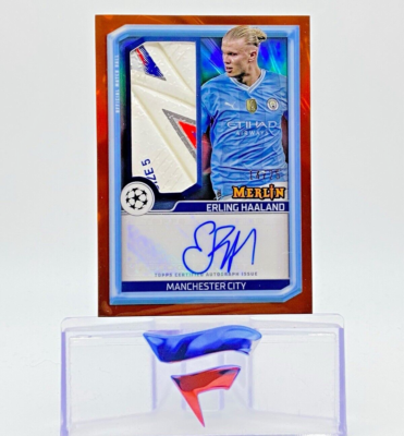 Erling Haaland 2023 Topps Merlin UEFA CC Match Ball Signature