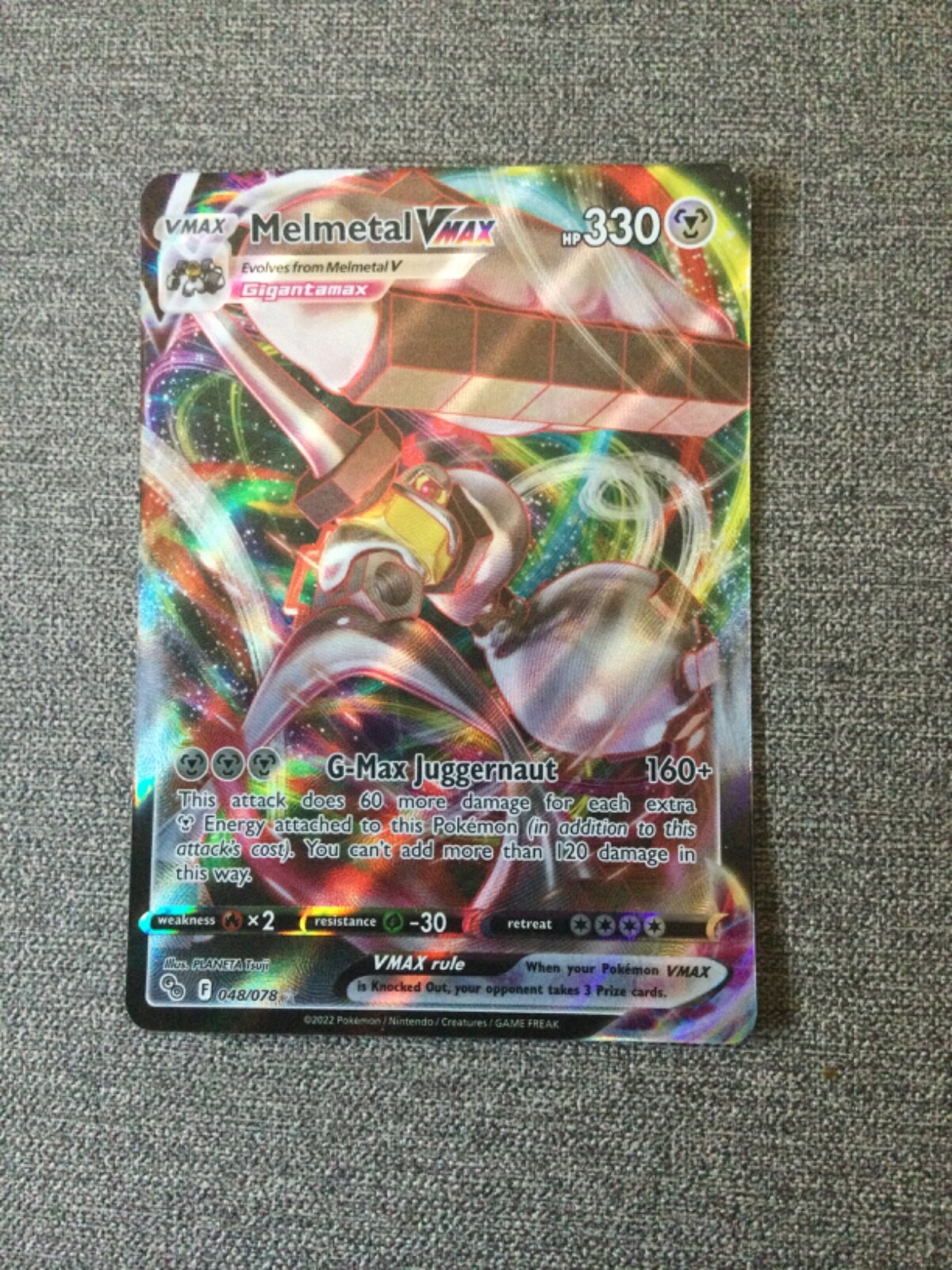 Melmetal Vmax #48/78 SWSH Pokemon GO Ultra Rare Full Art 2022 TCG Card