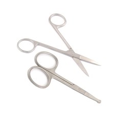 Iris Scissors 4.5" Straight Safety Nose Mustache Scissors 3.5" Straight
