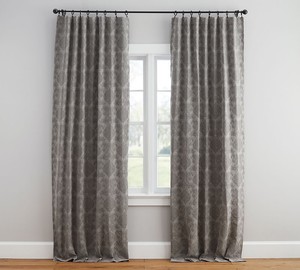 Nwop Pottery Barn 2x Dephina Jacquard Curtain Panel 50 X 84