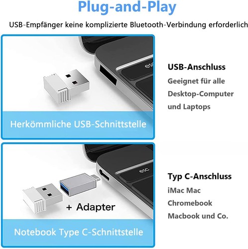 Kabellose Bluetooth Maus für MacBook Pro/Air/Mac/iPad/Laptop/Desktop/Mac/PC/Comp - Bild 4 von 6