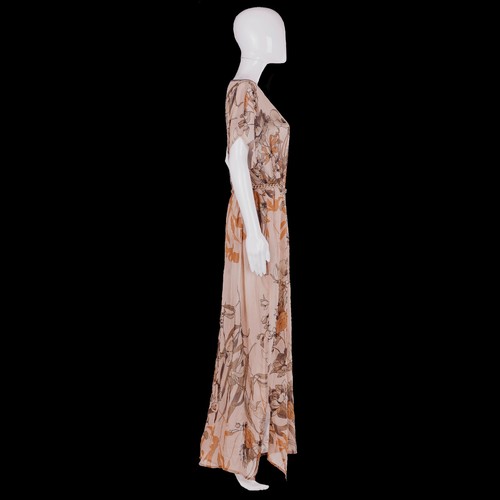 woman clothing summer dress couture luxury brand kaftan large size chiffon beige - Picture 2 of 12