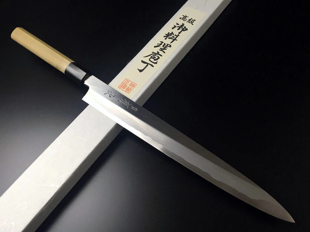 Japanese Chef's Knife ARITSUGU Yanagi White Steel Kitchen 270mm 10.62" Name N